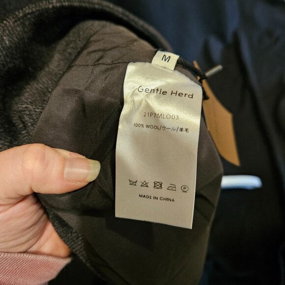 NWT Gentle Herd Dark Grey Wool Long Coat - Picture 6 of 6